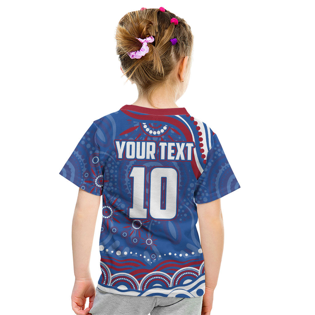 Personalized Western Bulldogs Football Mascot Kid T Shirt Aboriginal Dot Art - Dreamtime Football Mascot