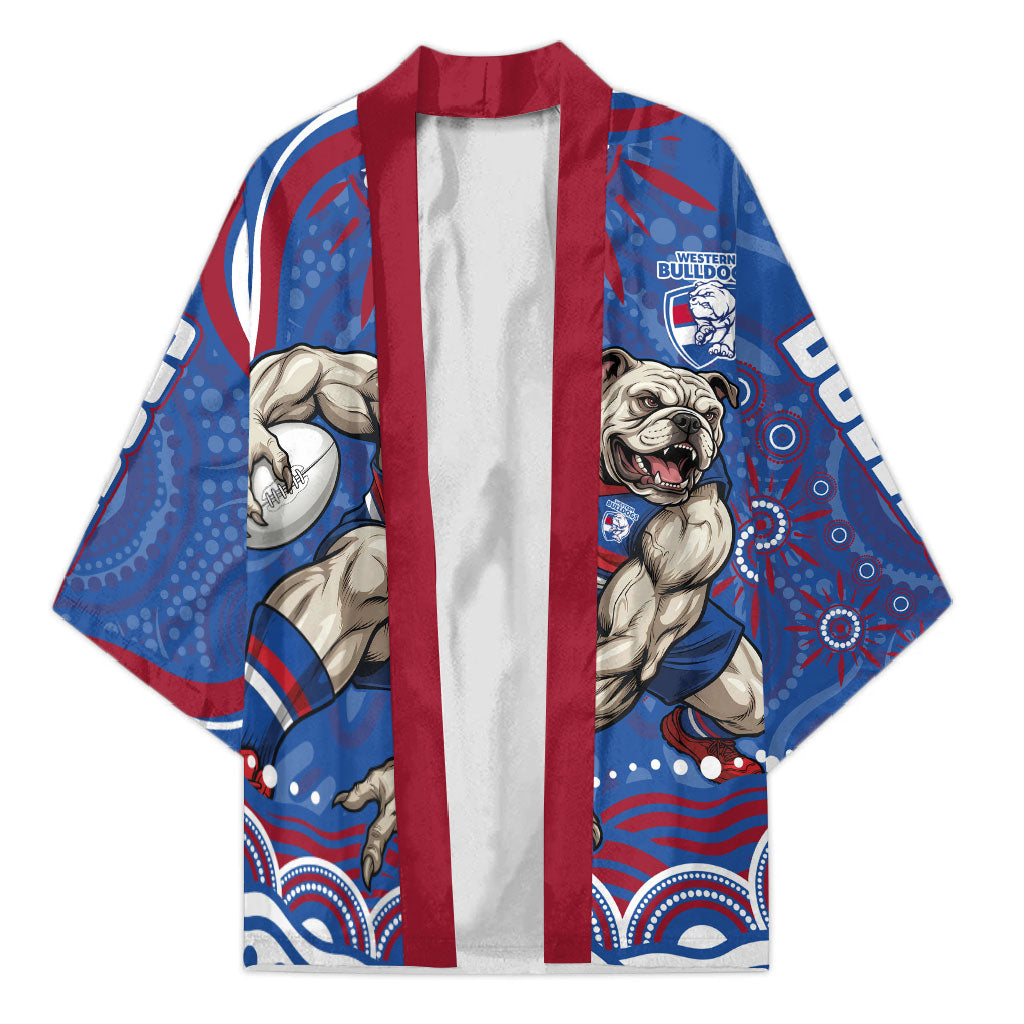 Personalized Western Bulldogs Football Mascot Kimono Aboriginal Dot Art - Dreamtime Football Mascot