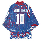 Personalized Western Bulldogs Football Mascot Kimono Aboriginal Dot Art - Dreamtime Football Mascot