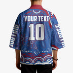 Personalized Western Bulldogs Football Mascot Kimono Aboriginal Dot Art - Dreamtime Football Mascot