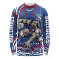 Personalized Western Bulldogs Football Mascot Long Sleeve Shirt Aboriginal Dot Art - Dreamtime Football Mascot
