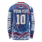 Personalized Western Bulldogs Football Mascot Long Sleeve Shirt Aboriginal Dot Art - Dreamtime Football Mascot