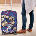 Personalized Western Bulldogs Football Mascot Luggage Cover Aboriginal Dot Art - Dreamtime Football Mascot