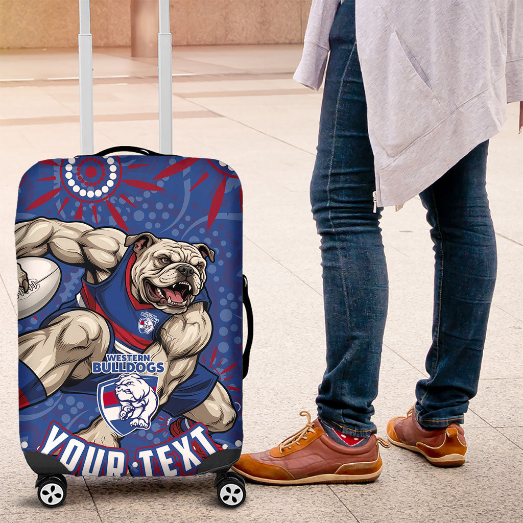 Personalized Western Bulldogs Football Mascot Luggage Cover Aboriginal Dot Art - Dreamtime Football Mascot