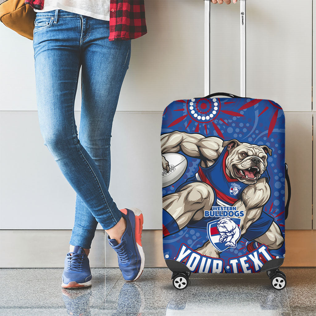 Personalized Western Bulldogs Football Mascot Luggage Cover Aboriginal Dot Art - Dreamtime Football Mascot