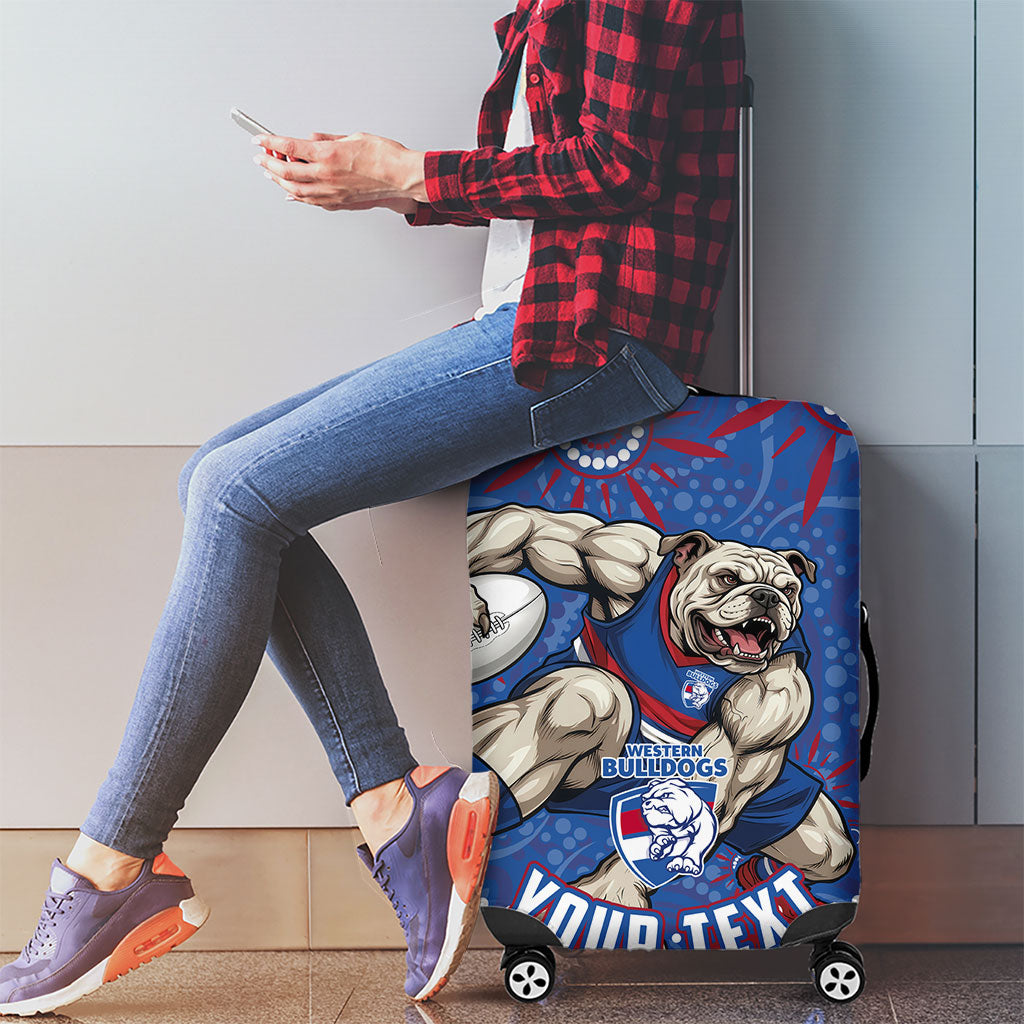 Personalized Western Bulldogs Football Mascot Luggage Cover Aboriginal Dot Art - Dreamtime Football Mascot