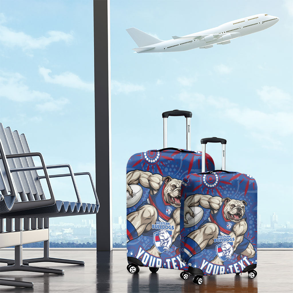 Personalized Western Bulldogs Football Mascot Luggage Cover Aboriginal Dot Art - Dreamtime Football Mascot