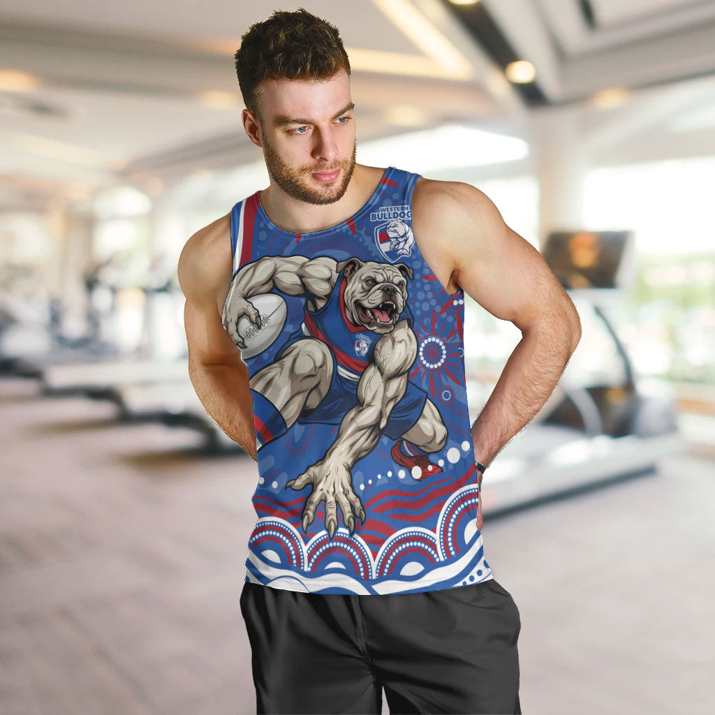 Personalized Western Bulldogs Football Mascot Men Tank Top Aboriginal Dot Art - Dreamtime Football Mascot