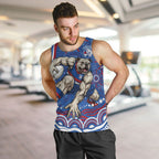 Personalized Western Bulldogs Football Mascot Men Tank Top Aboriginal Dot Art - Dreamtime Football Mascot