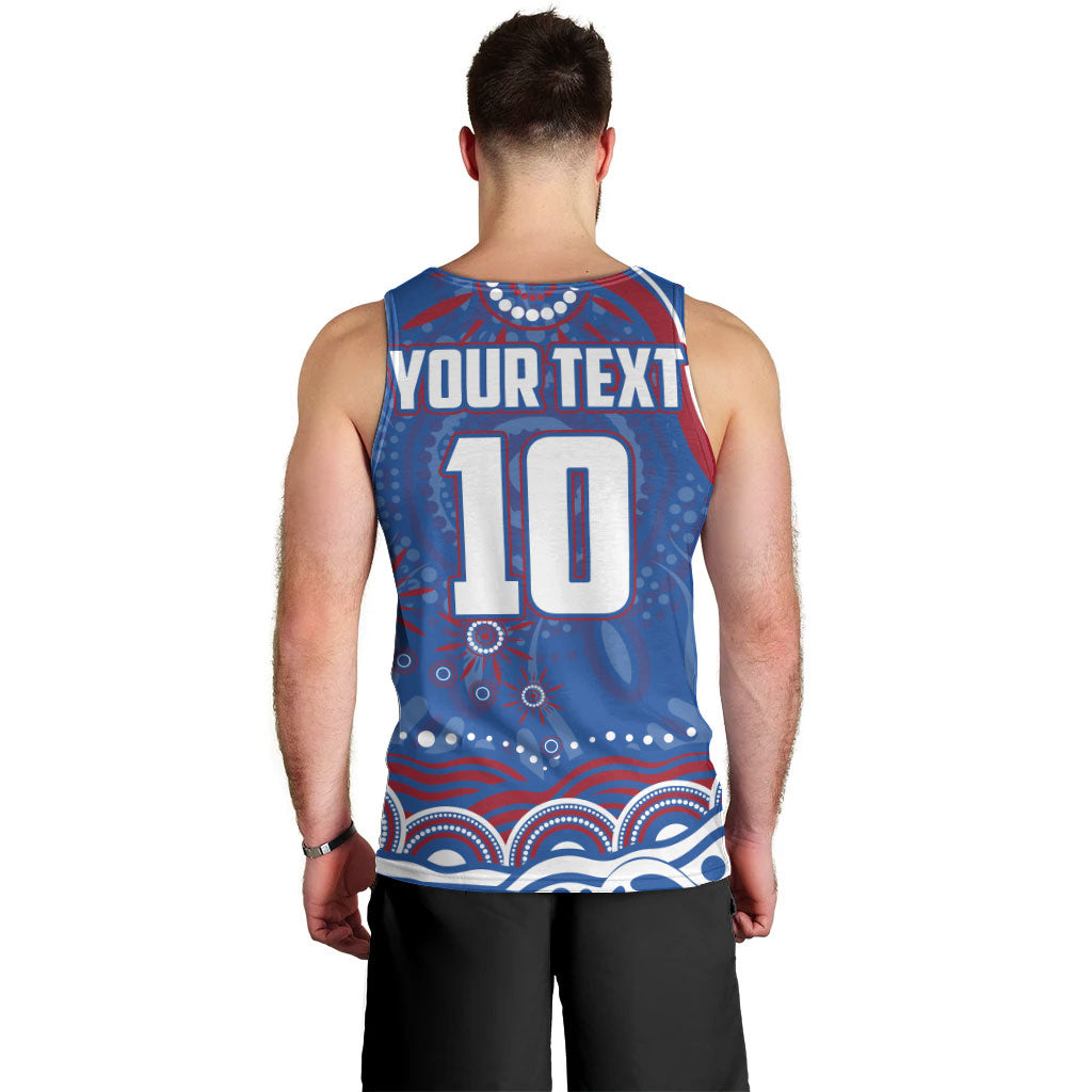 Personalized Western Bulldogs Football Mascot Men Tank Top Aboriginal Dot Art - Dreamtime Football Mascot