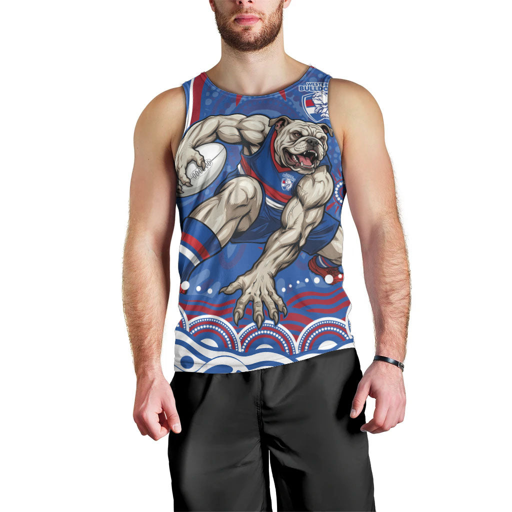 Personalized Western Bulldogs Football Mascot Men Tank Top Aboriginal Dot Art - Dreamtime Football Mascot