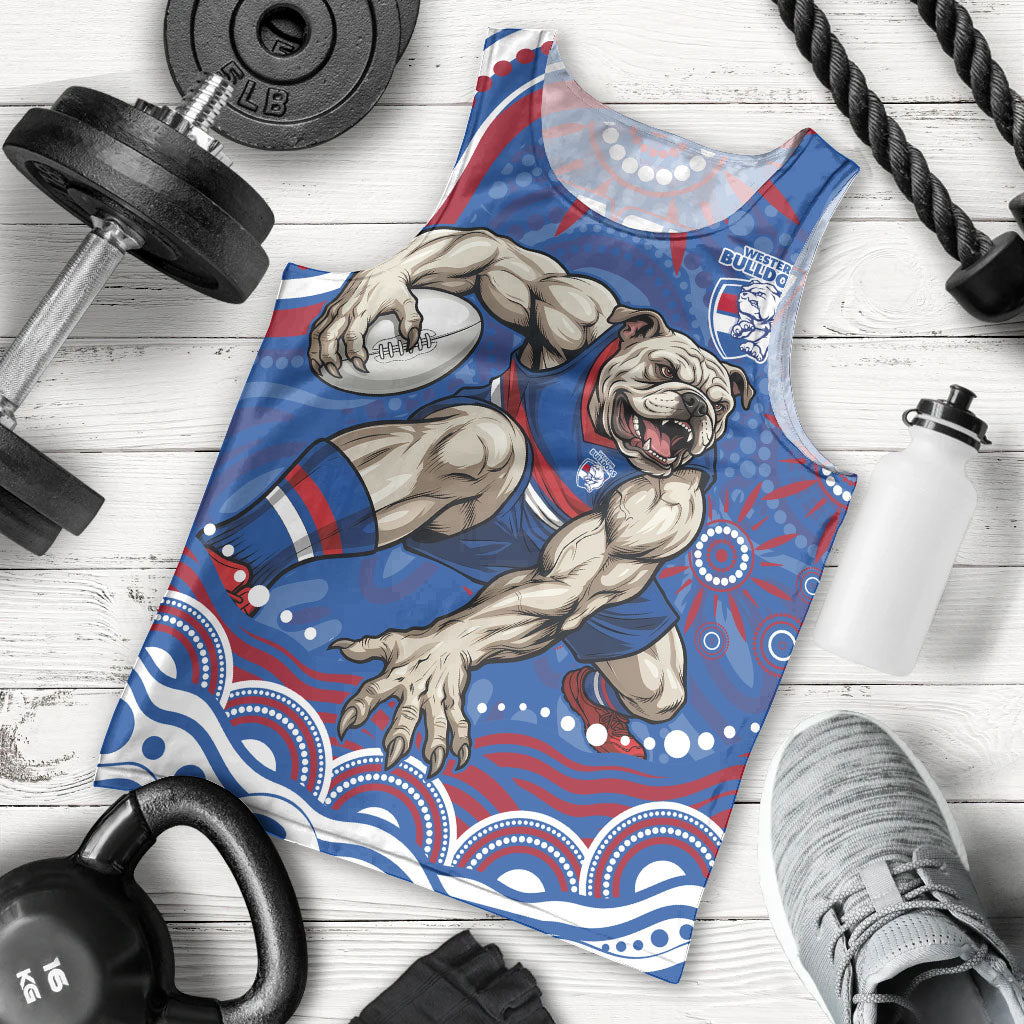 Personalized Western Bulldogs Football Mascot Men Tank Top Aboriginal Dot Art - Dreamtime Football Mascot