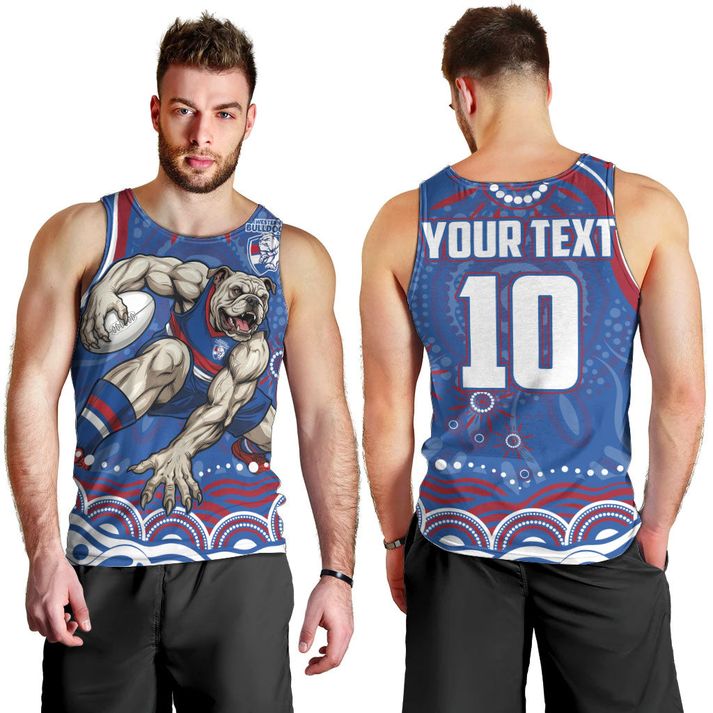 Personalized Western Bulldogs Football Mascot Men Tank Top Aboriginal Dot Art - Dreamtime Football Mascot