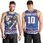 Personalized Western Bulldogs Football Mascot Men Tank Top Aboriginal Dot Art - Dreamtime Football Mascot