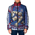 Personalized Western Bulldogs Football Mascot Padded Jacket Aboriginal Dot Art - Dreamtime Football Mascot