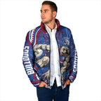 Personalized Western Bulldogs Football Mascot Padded Jacket Aboriginal Dot Art - Dreamtime Football Mascot