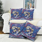 Personalized Western Bulldogs Football Mascot Pillow Cover Aboriginal Dot Art - Dreamtime Football Mascot