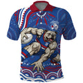 Personalized Western Bulldogs Football Mascot Polo Shirt Aboriginal Dot Art - Dreamtime Football Mascot