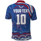 Personalized Western Bulldogs Football Mascot Polo Shirt Aboriginal Dot Art - Dreamtime Football Mascot