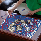 Personalized Western Bulldogs Football Mascot Puzzle Aboriginal Dot Art - Dreamtime Football Mascot