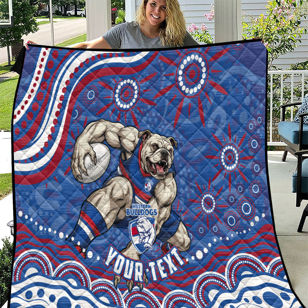 Personalized Western Bulldogs Football Mascot Quilt Aboriginal Dot Art - Dreamtime Football Mascot