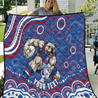 Personalized Western Bulldogs Football Mascot Quilt Aboriginal Dot Art - Dreamtime Football Mascot