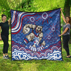 Personalized Western Bulldogs Football Mascot Quilt Aboriginal Dot Art - Dreamtime Football Mascot
