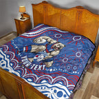 Personalized Western Bulldogs Football Mascot Quilt Aboriginal Dot Art - Dreamtime Football Mascot