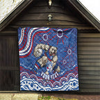 Personalized Western Bulldogs Football Mascot Quilt Aboriginal Dot Art - Dreamtime Football Mascot