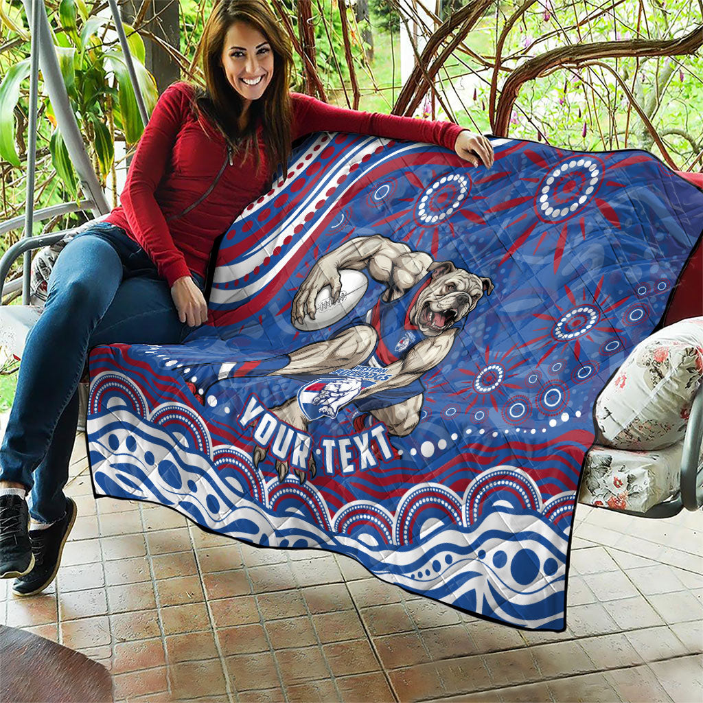 Personalized Western Bulldogs Football Mascot Quilt Aboriginal Dot Art - Dreamtime Football Mascot
