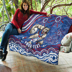 Personalized Western Bulldogs Football Mascot Quilt Aboriginal Dot Art - Dreamtime Football Mascot