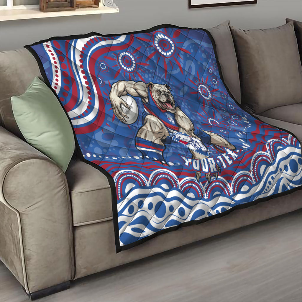 Personalized Western Bulldogs Football Mascot Quilt Aboriginal Dot Art - Dreamtime Football Mascot