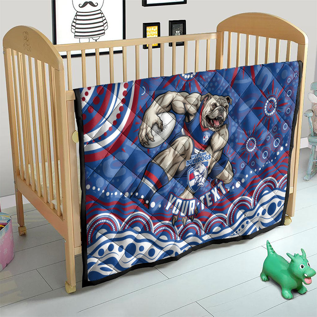 Personalized Western Bulldogs Football Mascot Quilt Aboriginal Dot Art - Dreamtime Football Mascot