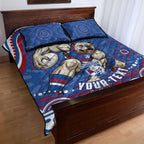 Personalized Western Bulldogs Football Mascot Quilt Bed Set Aboriginal Dot Art - Dreamtime Football Mascot