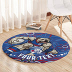 Personalized Western Bulldogs Football Mascot Round Carpet Aboriginal Dot Art - Dreamtime Football Mascot