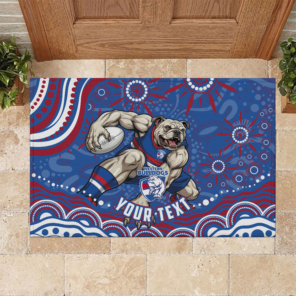 Personalized Western Bulldogs Football Mascot Rubber Doormat Aboriginal Dot Art - Dreamtime Football Mascot