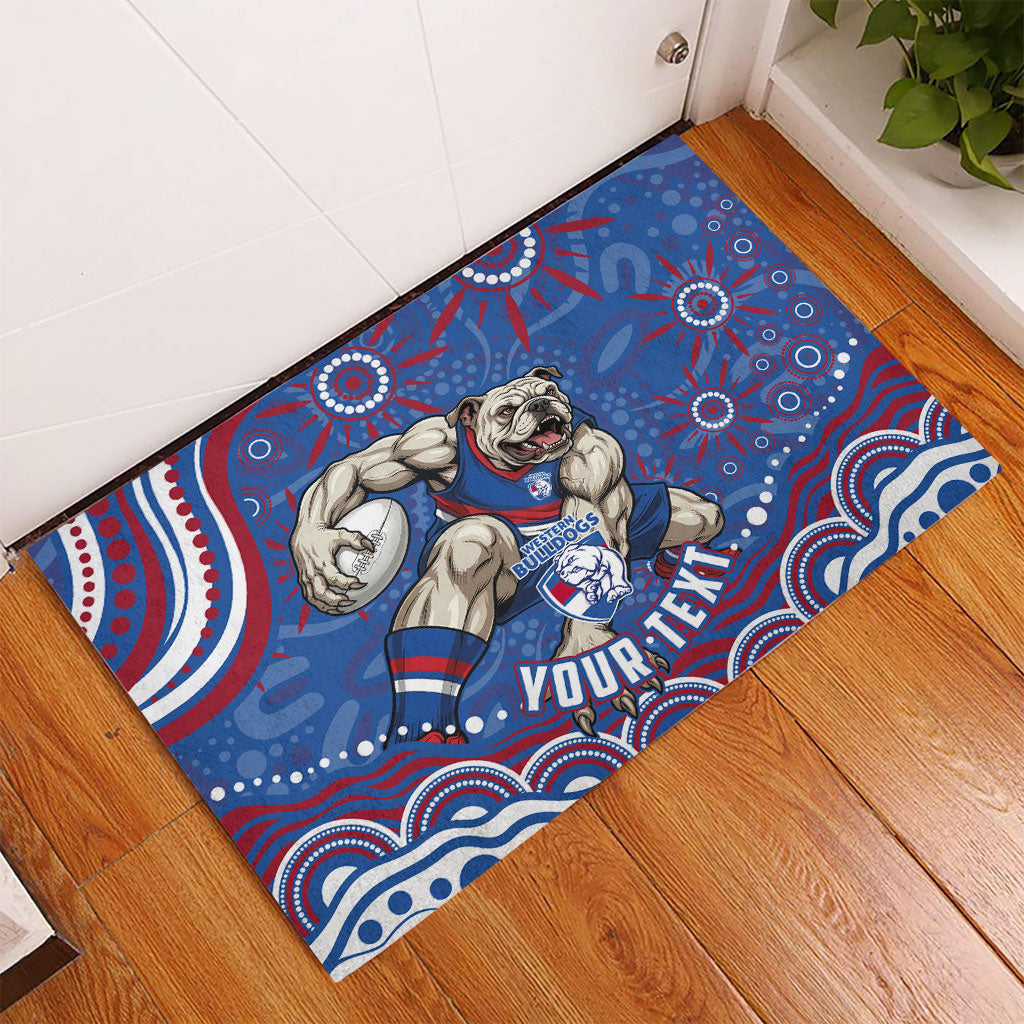 Personalized Western Bulldogs Football Mascot Rubber Doormat Aboriginal Dot Art - Dreamtime Football Mascot