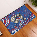 Personalized Western Bulldogs Football Mascot Rubber Doormat Aboriginal Dot Art - Dreamtime Football Mascot