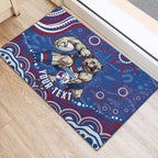 Personalized Western Bulldogs Football Mascot Rubber Doormat Aboriginal Dot Art - Dreamtime Football Mascot