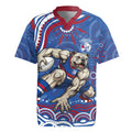 Personalized Western Bulldogs Football Mascot Rugby Jersey Aboriginal Dot Art - Dreamtime Football Mascot