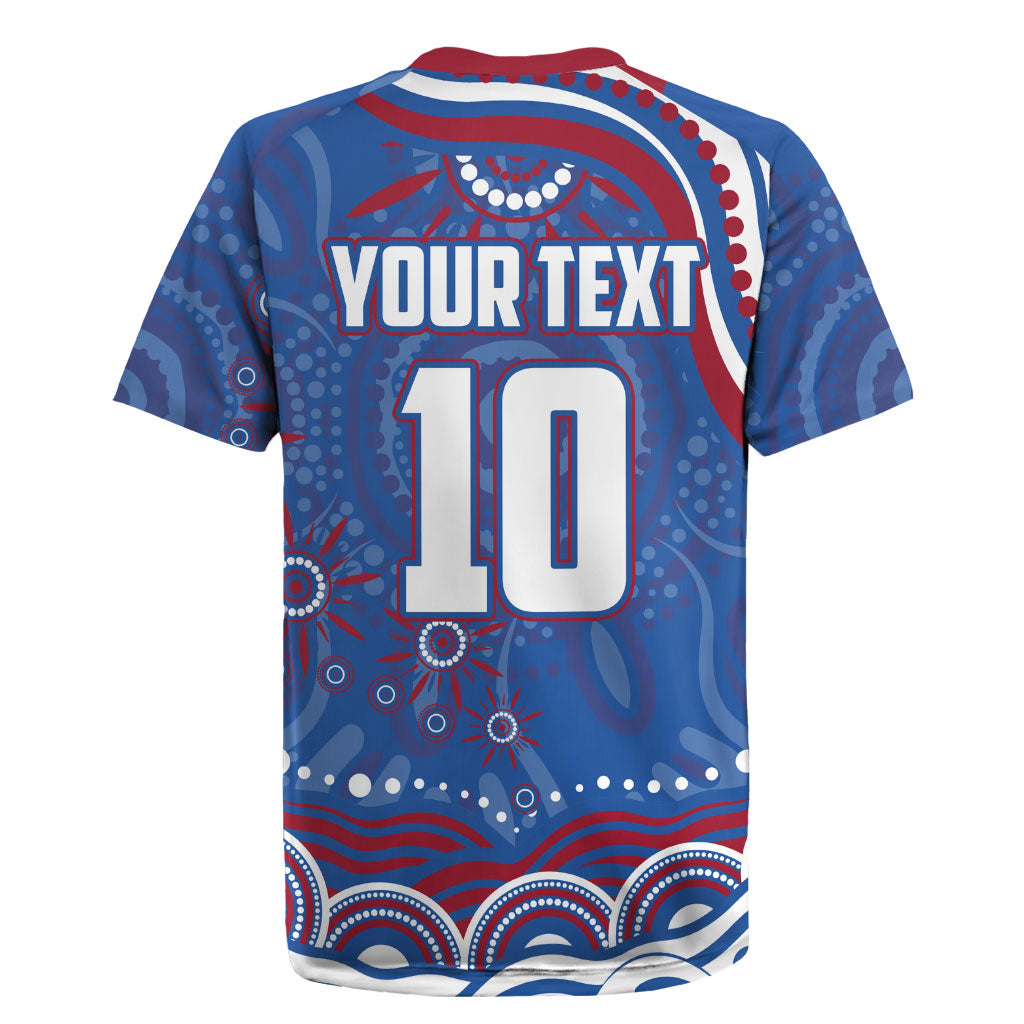 Personalized Western Bulldogs Football Mascot Rugby Jersey Aboriginal Dot Art - Dreamtime Football Mascot