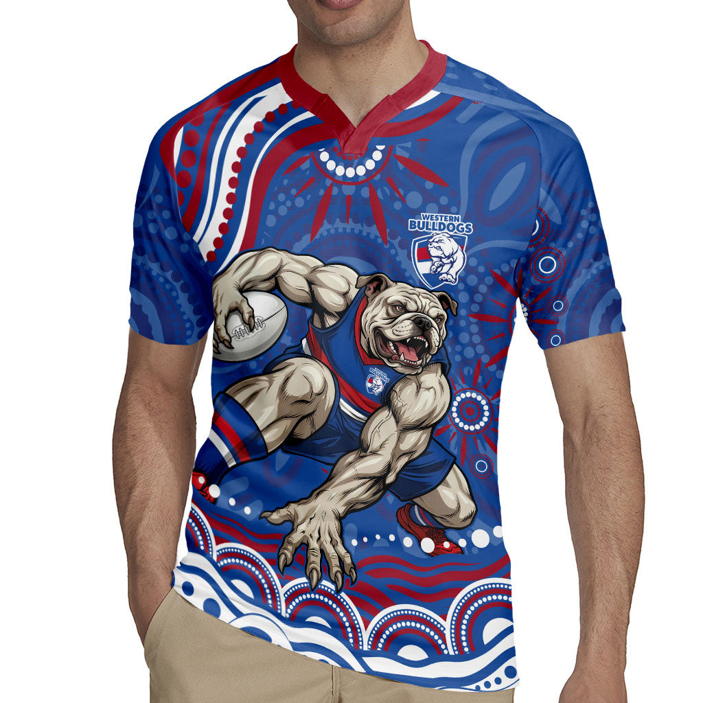 Personalized Western Bulldogs Football Mascot Rugby Jersey Aboriginal Dot Art - Dreamtime Football Mascot