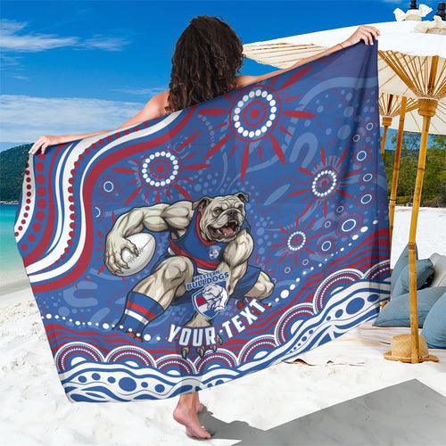 Personalized Western Bulldogs Football Mascot Sarong Aboriginal Dot Art - Dreamtime Football Mascot