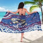 Personalized Western Bulldogs Football Mascot Sarong Aboriginal Dot Art - Dreamtime Football Mascot