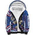 Personalized Western Bulldogs Football Mascot Sherpa Hoodie Aboriginal Dot Art - Dreamtime Football Mascot