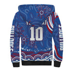Personalized Western Bulldogs Football Mascot Sherpa Hoodie Aboriginal Dot Art - Dreamtime Football Mascot