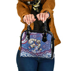 Personalized Western Bulldogs Football Mascot Shoulder Handbag Aboriginal Dot Art - Dreamtime Football Mascot