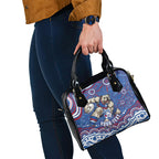 Personalized Western Bulldogs Football Mascot Shoulder Handbag Aboriginal Dot Art - Dreamtime Football Mascot