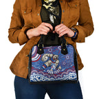 Personalized Western Bulldogs Football Mascot Shoulder Handbag Aboriginal Dot Art - Dreamtime Football Mascot