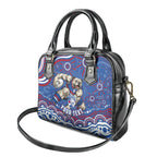 Personalized Western Bulldogs Football Mascot Shoulder Handbag Aboriginal Dot Art - Dreamtime Football Mascot